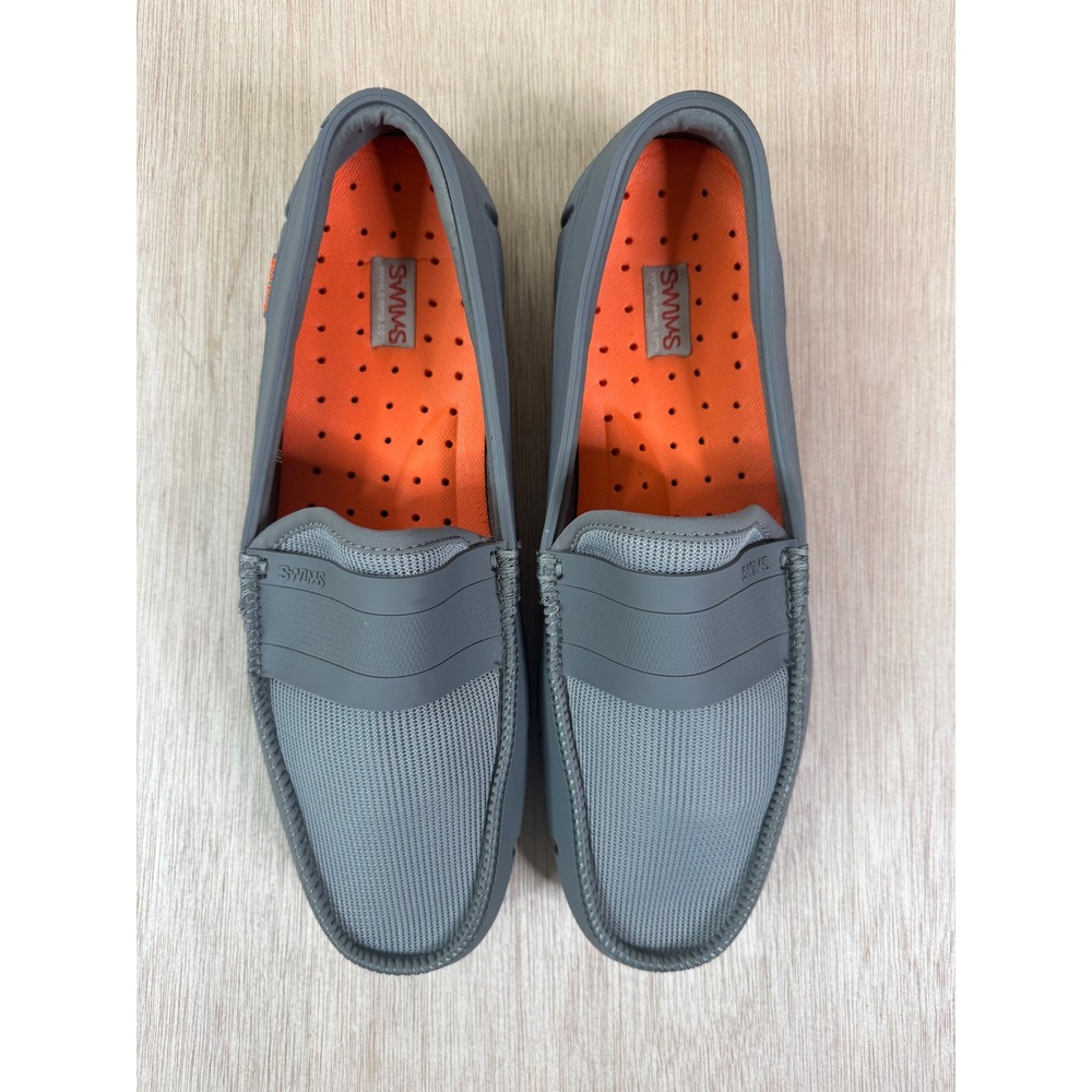 SWMS Men Grey Mesh Rubber Water Friendly Penny Loafers Slip On Shoes